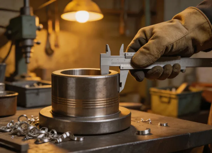 Close-up of industrial wear parts manufacturing detail