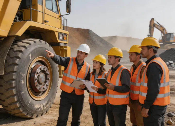 Mining site visit with maintenance and advisory team