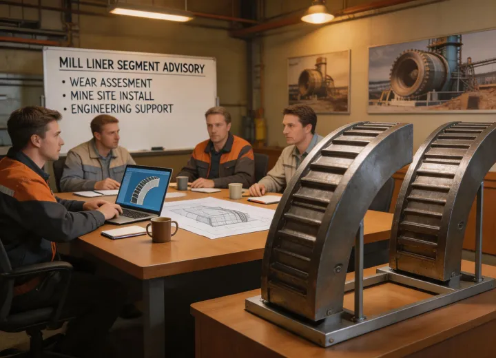 Mill liner segments and advisory engineering meeting table